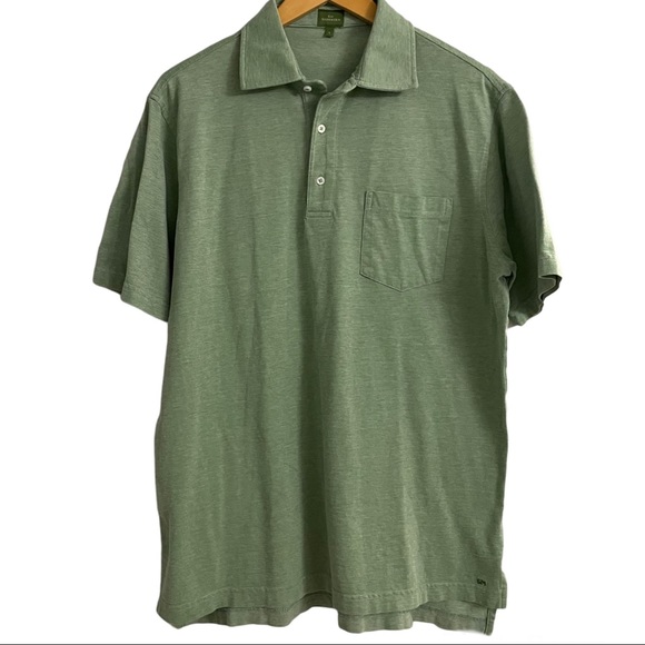 Sid Mashburn Shirts Sid Mashburn Mens Green Short Sleeve Pocket